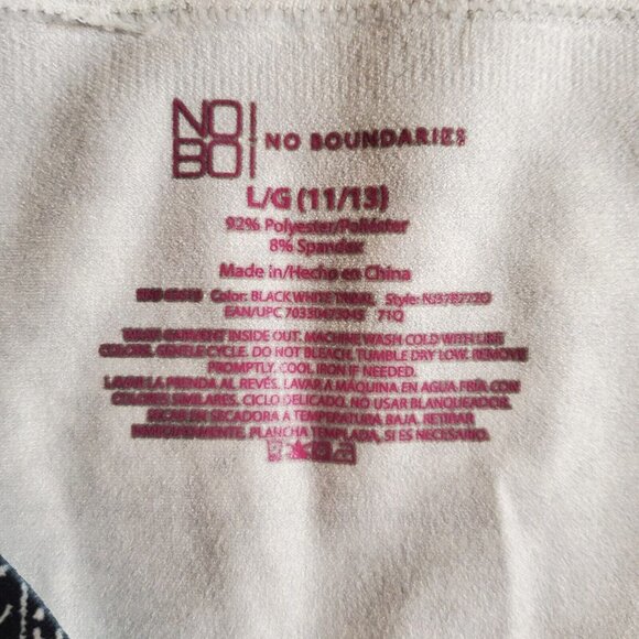 NOBO no boundaries ankle leggings size large 11 13 Black White Geometrical print - Picture 11 of 12